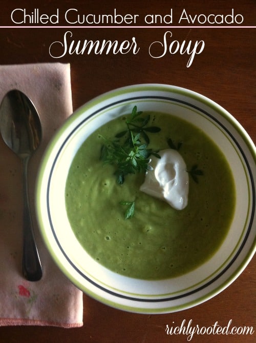 Chilled Cucumber and Avocado Summer Soup - RichlyRooted.com