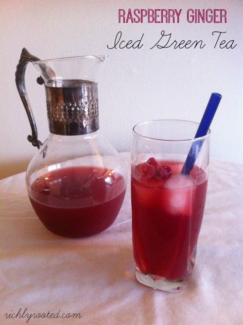 Raspberry Ginger Iced Green Tea - RichlyRooted.com