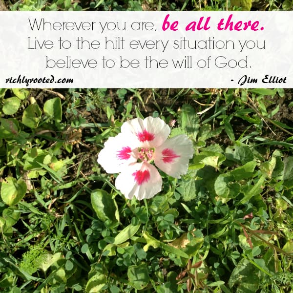 Intentional living quote from Jim Elliot