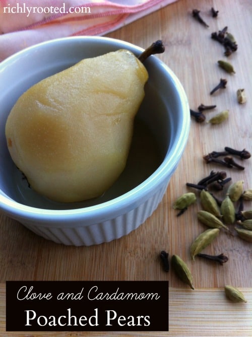 Poached pears are the grown-up version of the canned pears that I loved so much when I was little. I experimented with poaching some pears last autumn, and discovered how wonderfully versatile this cooking method could be. These pears are flavoured with cardamom and cloves--they make an amazing and elegant dessert!