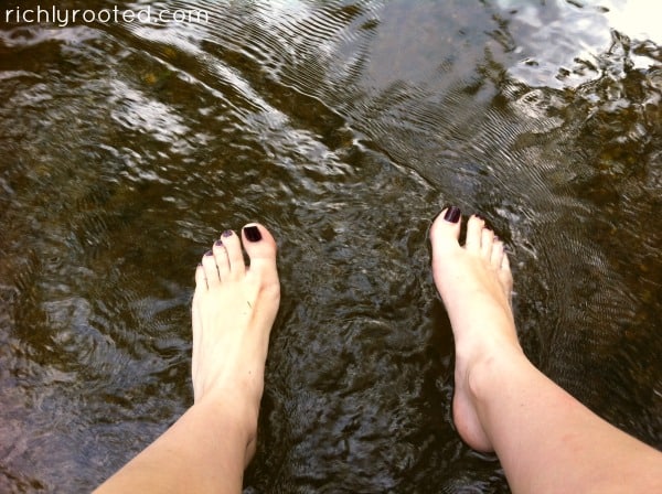 Feet in the creek