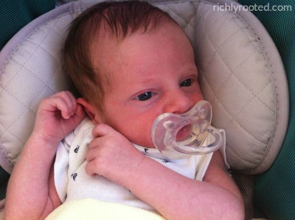 Little Dude with his paci