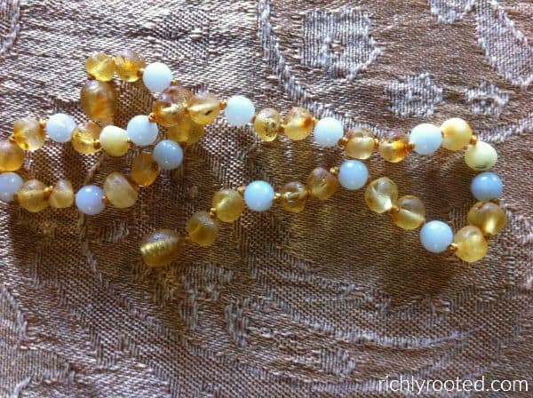 Teething necklace from Spark of Amber