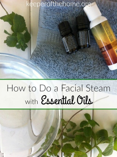 An essential oil facial steam opens your pores to release dirt and oil, and helps to lift and balance your mood. They're a must for any at-home spa night! #EssentialOils #SpaNight