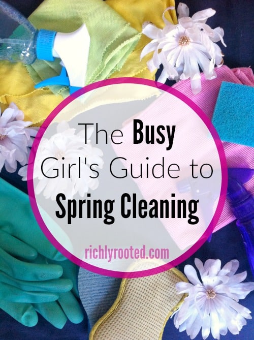 If the thought of deep cleaning your entire house sounds daunting to you, then cheat! We all live through seasons of busyness when we need to reevaluate our usual methods in favor of something simpler. If that's you, then check out these tips for doing spring cleaning with a busy schedule! #SpringCleaning
