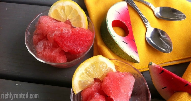 Here’s a simple recipe for watermelon lemonade ice that you can prep in no time…and later enjoy on the porch or poolside with friends.