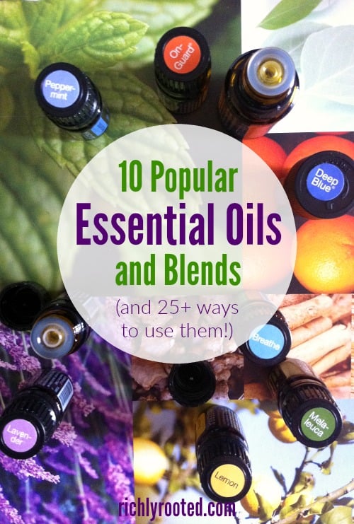 Put your essential oils to work with this handy list of ways to use 10 of the most popular essential oils and blends. #EssentialOils