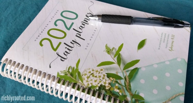 Lime and teal spiral-bound 2020 planner