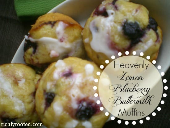 Heavenly Lemon Blueberry Buttermilk Muffins - RichlyRooted.com
