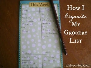 How I Organize My Grocery List