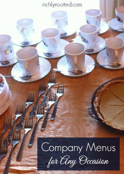 6 company menus for a variety of occasions!