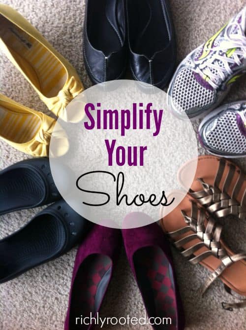 I used to have way too many shoes in my closet! Now I've simplified my shoes down to about 10 pairs, and I'm still planning to declutter even more! 