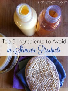 Most conventional skincare products contain harmful ingredients that you DON'T want your skin to absorb! Here are 5 common ingredients to look for and avoid.