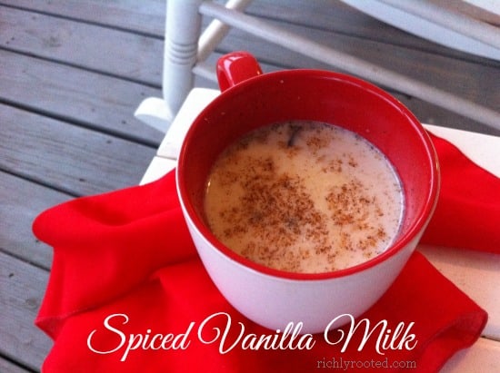 This warm, spiced vanilla milk is a cozy drink to enjoy at breakfast with muffins or scones. Drink hot vanilla milk before bed to help you sleep at night!