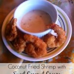 Here's a recipe for coconut fried shrimp with a sweet, creamy dipping sauce made with rum and a twist of lime. The shrimp is fried in healthy coconut oil!