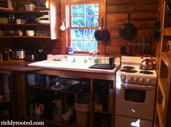 Our tiny cabin kitchen