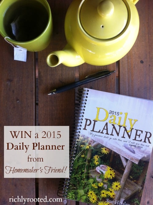 Win a gorgeous 2015 daily planner from Homemaker's Friend! - RichlyRooted.com