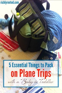 Plane trips with toddlers can be a challenge. Here are 5 essentials to pack that will make the flight much easier!