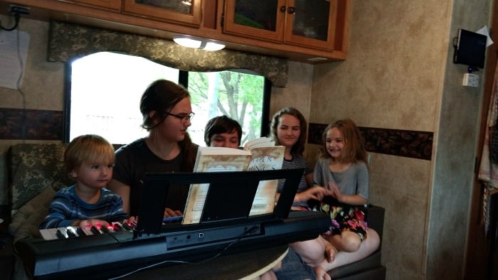 Here's what simple living looks like when you live in a camper year round...with 10 people! 