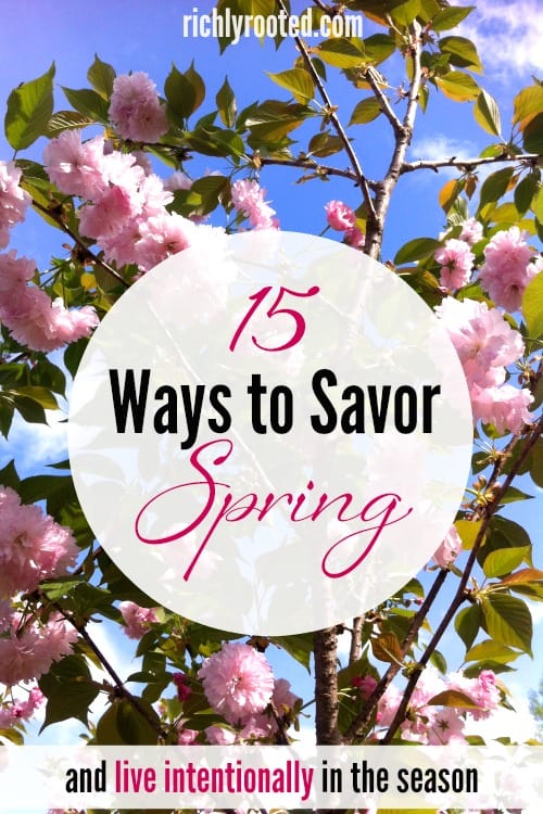 These 15 springtime activities belong on every spring bucket list! Here's how to enjoy spring so you can shift into the slow lane and live intentionally in the season. #IntentionalLiving #SpringBucketList